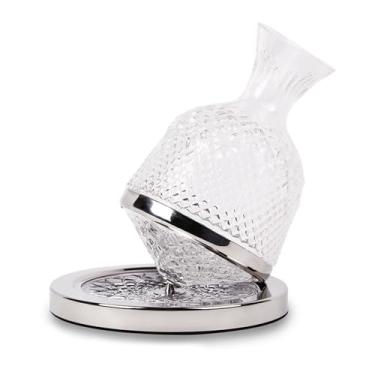 Imagem de Decantador de vinho giratório Hotel Collection | Decantador premium para arejar vinho feito de vidro cristalino | Foque vapores de perfume e remova sedimentos - Decantador e placa (decantador