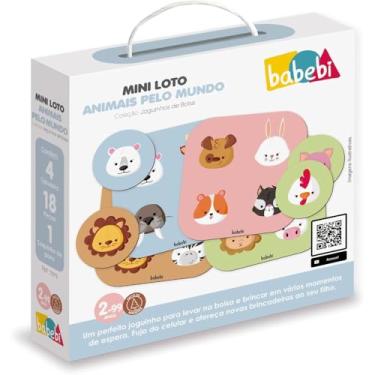Imagem de Babebi Mini Loto Animais Pelo Mundo, Jogo Educativo para 2-99 Anos, 18 Peças, 4 Tabuleiros
