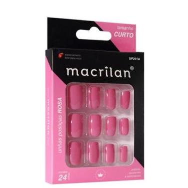 Imagem de Unhas Postiças UP201A Tamanho Curto Rosa - Macrilan