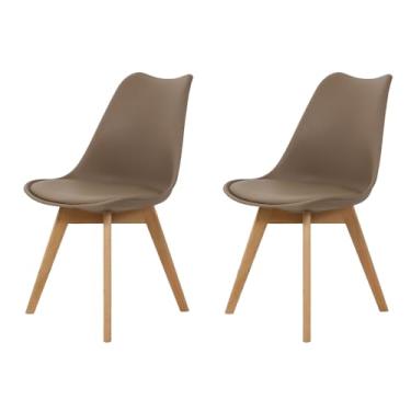 Imagem de Kit 02 Cadeiras de Jantar Cozinha Assento Estofado Luxo Design Saarinen Leda