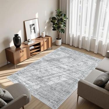 Imagem de Restydon Tapetes de área 10 x 15 cm para sala de estar, suporte antiderrapante, tapetes infantis pequenos para quarto, tapete abstrato vintage, decoração de casa, tapete lavável macio de pilha baixa