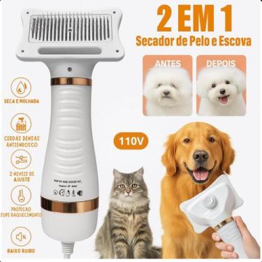 Imagem de Pente Secador Pet, eficaz para dar volume e brilho ao pelo. - ASAF