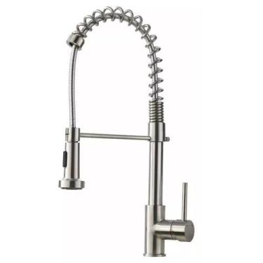 Imagem de Torneira Gourmet Monocomando Cozinha Luxo Inox Misturador Agua Fria Qu