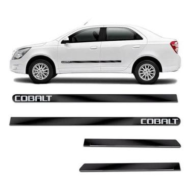 Imagem de Kit Friso Lateral Personalizado Largo Preto Cobalt 2012 a 2020 Adesivo