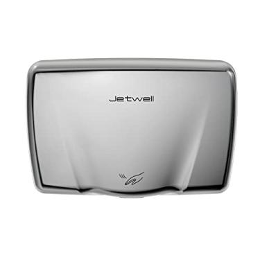 Imagem de JETWELL Secador de mãos compacto para banheiros comercial - Secador de mãos de alta velocidade de aço inoxidável com interruptor de aquecimento - soprador de mão de vento quente AC110V-130V