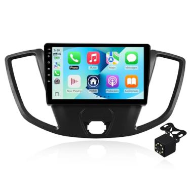 Imagem de Estéreo automotivo 2 + 64G Android 14 Double Din para Ford Transit 2013-2019 com rádio com tela sensível ao toque de 9 polegadas embutido sem fio Carplay/Android Auto/GPS/Bluetooth/FM/AUX-in/controles