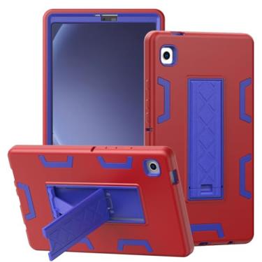 Imagem de SPIUST Capa para Samsung Galaxy Tab A9 2023 de 2023, suporte embutido, capa protetora resistente à prova de choque e resistente a arranhões (vermelho azul)