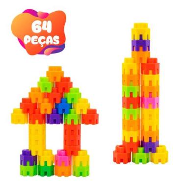 Imagem de Brinquedo De Montar Interativo Plastico Blocos Infantil Coloridos Hexa