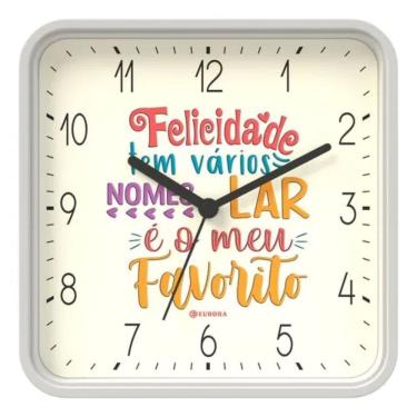 Imagem de Relogio de parede Eurora quadrado texto 6596 021