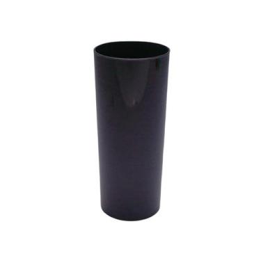 Imagem de 6 Copos Long Drink Acrílico Sólida Preto 330ml Festas - M&Ca Plásticos