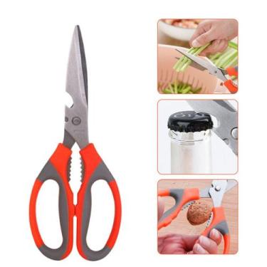 Imagem de Tesoura Pra Cozinha Inox Multiuso Cortar Frango Carne Legume Fruta Abr