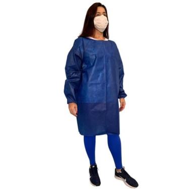 Imagem de Avental TÚNICA Descartável Manga Longa TNT 40 gramas Aradesc 5 UNI