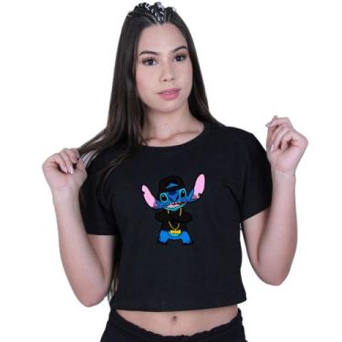 Imagem de Blusinha Cropped Algodão Lilo Stitch Gangster - Lafre, Preto, M