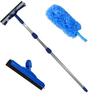 Imagem de Rodo Limpa Vidros Cabo Extensor 6 Mts Com Rodinho De Borracha 45 Cm e 