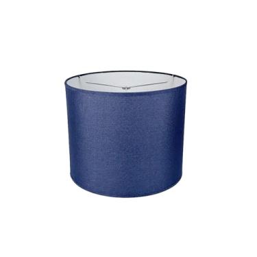 Imagem de Vipmip Abajur de tambor azul marinho 25,4 cm L x 25,4 cm A, sem necessidade de montagem, abajur de tecido para abajur de mesa, luminária de cabeceira, luminária de chão, encaixe de aranha de metal