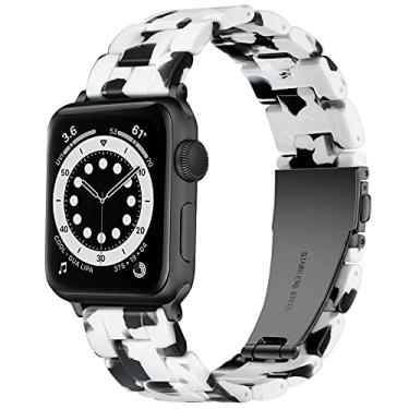 Imagem de YGTIECS Pulseiras de resina para Apple Watch Ultra1/2 séries 10, 9, 8, 7, 6, 5, 4, 3, 2 e 1 SE, 49 mm, 46 mm, 46 mm, 45 mm, 44 mm, 41 mm, 40 mm, 4, 3, 2 e 1 SE