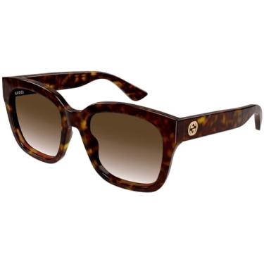 Imagem de Gucci Gg1338Sk 002 Havana/Brown Gradient Square 54Mm Óculos De Sol Femininos