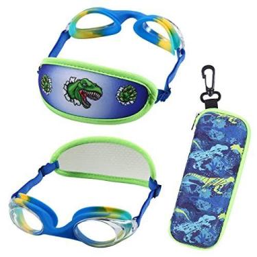 Imagem de Óculos de natação RUIGAO Kid Blue Dino 3-6 anos com estojo
