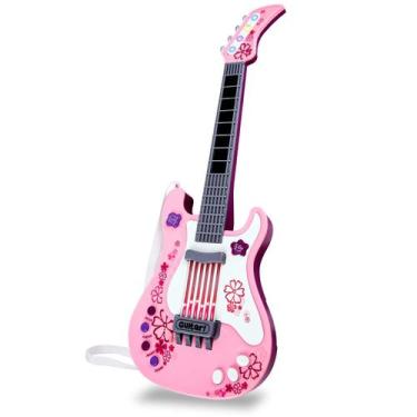 Imagem de Guitarra de brinquedo M SANMERSEN Kids elétrica com alça para meninas 