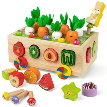 Imagem de Brinquedo a motor fino Coogam Montessori Carrot Harvest 3-5 anos