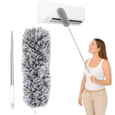 Imagem de Espanador Telescópico Extensível 2,80m com Microfibra Flexível – Cabo Inox, Dobrável e Antiderrapante – Ideal para Limpeza de Teto, Persianas, Móveis Altos – Para Casa e Escritório