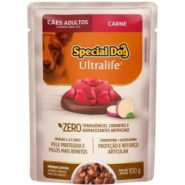 Imagem de Ração Úmida Special Dog Sachê Carne para Cães Adultos - 100 g - 36 Unidades