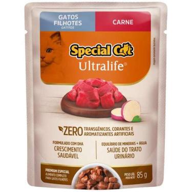Imagem de Ração Úmida Special Cat Sachê Carne para Gatos Filhotes - 85 g - 36 Unidades
