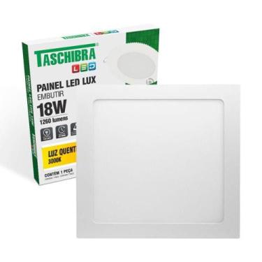 Imagem de Painel De Led Quadrado Embutir 18w Bivolt Taschibra 3000k Luz Quente