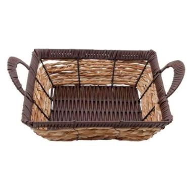 Imagem de Cesto Multiuso Porta Frutas Palha Fruteira Com Alça 32cm - Gici Decor