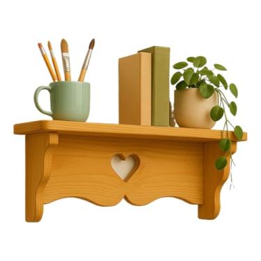 Imagem de Prateleira de Madeira Pinus – Tábua Natural, Estante para Decoração Moderna Quarto Sala e Cozinha(60CM)