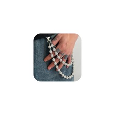 Imagem de Corrente de calça para homens e mulheres, corrente de strass, corrente de cintura hipster, corrente de jeans urbano, chaveiro, prata, bolsa de bolso, acessórios, joias corporais modernas, Big, Liga
