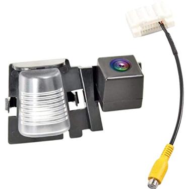 Imagem de EWAY Câmera de visão traseira de segurança para Jeep Wrangler 2007-2018, câmera reversa, placa de matrícula e para câmera de backup Jeep Wrangler JK de vídeo no painel, entrada de cabo, plugue AV para