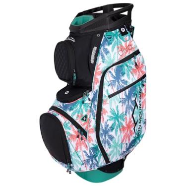 Imagem de Sun Mountain Bolsa de golfe feminina Diva leve para carrinho de golfe 14 vias - 8 bolsos, sistema inteligente de alças duplas, base de compressão compatível com carrinho de equitação elétrica, modelo