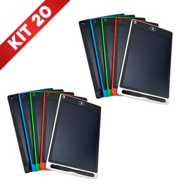 Imagem de Kit 20 Lousa Tablet Infantil Mágica deTela Lcd Escreve e Desenha Menin