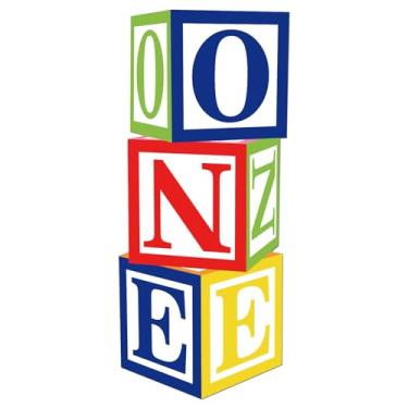 Imagem de Zliisang 3 Pcs 1st Birthday Balloon Box Set Cartoon Street Party Number Blocks Birthday Decorations 11.8 x 11.8 Inch Box First Birthday Party Supplies for Boy Girl