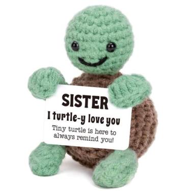 Imagem de Presente 4THFARMES Mini Funny Turtle Sister I Love You feito à mão