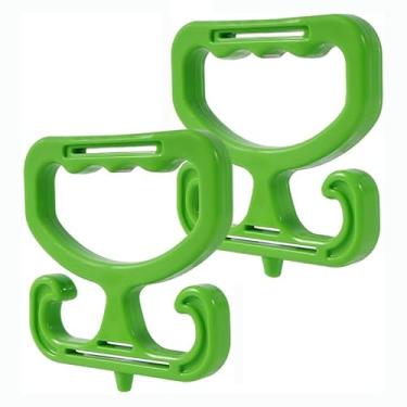 Imagem de Pacote com 2 porta-sacolas de supermercado, suporte para sacola de compras, cada um comporta até 36 kg durável e resistente, suporte confortável para carregar sacolas de compras, Verde