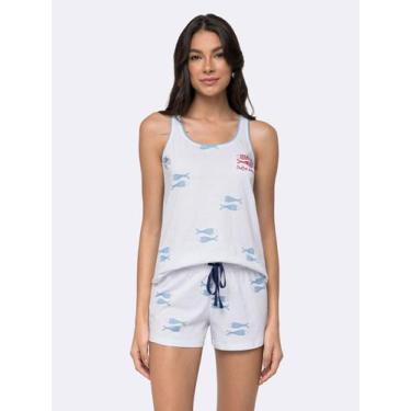 Imagem de Pijama Regata Memórias de Verão - Veggi, Branco, XG, Feminino
