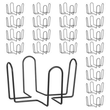 Imagem de MBAIYO 20 peças de suportes de porta-copos de metal, suporte de porta-copos de ferro grosso para porta-copos redondos e quadrados de 10 cm conjunto de porta-copos quadrados pretos