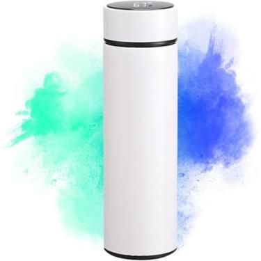 Imagem de Garrafa Térmica Digital 500ml com Display LED, Aço Inox, Tampa com Vedação Reforçada, COR BRANCA