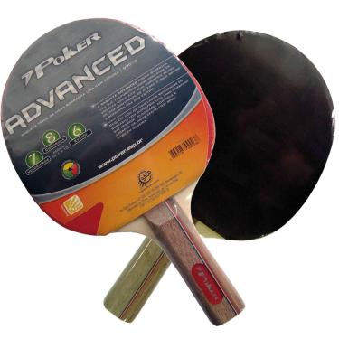 Imagem de Raquete para Ping Pong Borracha Lisa com Espuma, Poker, Multicor