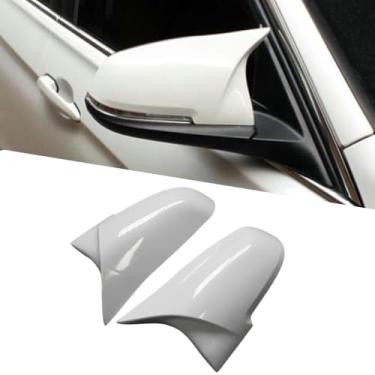 Imagem de 1 par de capas de espelho de porta, acabamento de capas de espelho lateral retrovisor de substituição para BMW F20 F21 F30 F32 F36 (não serve para M3 M4) (branco)
