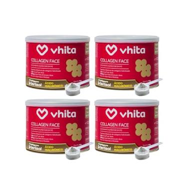 Imagem de Vhita Colágeno Hidrolisado Verisol Com Ácido Hialuronico Em Pó Neutro 120gr - 4 Potes