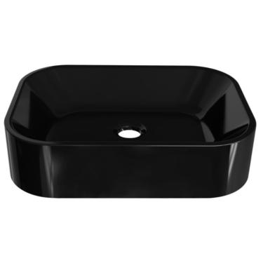 Imagem de Cuba De Apoio Para Banheiro Em Mármore Sintético Luna Preto - Cozimax Cuba Sintetica Luna Preto