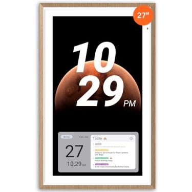 Imagem de ApoloSign Calendário digital: calendário eletrônico, tela sensível ao toque inteligente para gráfico de tarefas, agenda familiar, suporta todos os aplicativos via Google Play (teca, 27 polegadas)