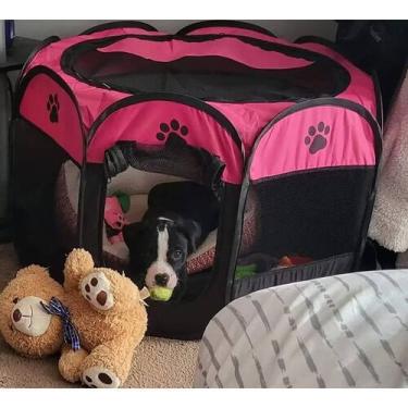 Imagem de Cercado Casinha Pet Cachorro Gato Caminha Animal Cerca Dobrável Pet Ce