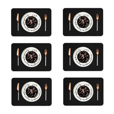 Imagem de 16 Jogo Americano Couro Impermeável Limpa Facil Para Mesa