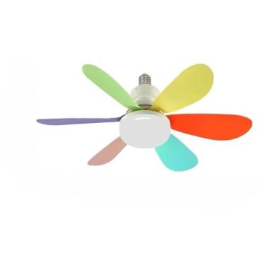 Imagem de Ventilador de Teto com Luz e Controle Remoto, Ventilador de Teto 6 Pás Silencioso para Quarto e Sala(Colorido)