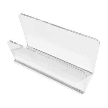 Imagem de Fenteer Suporte de acrílico para mesa, suporte para cartas, organização funcional, rack de armazenamento de, organizador de correspondência para papel, Claro