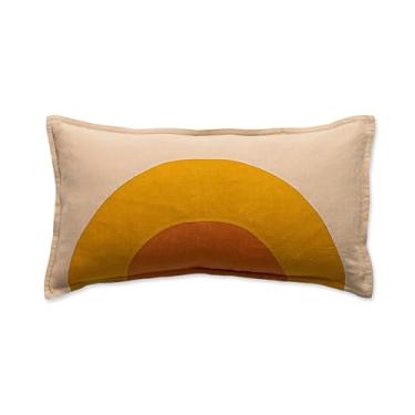 Imagem de Fronhas de linho de cânhamo 100% orgânico - Pacote com 1 ou 2 fronhas de arco-íris para travesseiros de 33 x 45 ou 30 x 40 cm para cama infantil (1, areia e curry e páprica, criança pequena |33 x 45.7